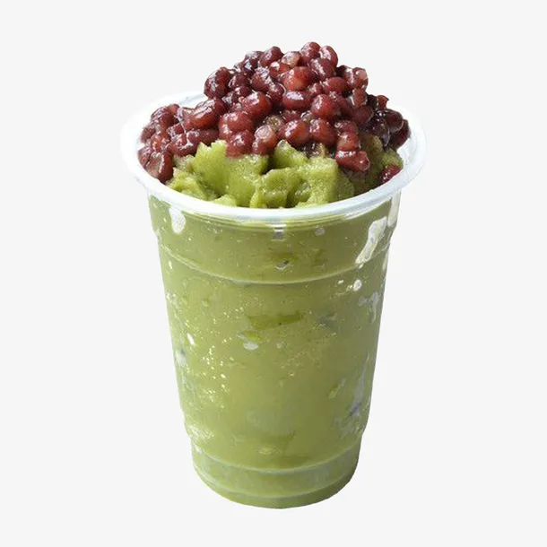 抹茶口味红豆冰沙免抠