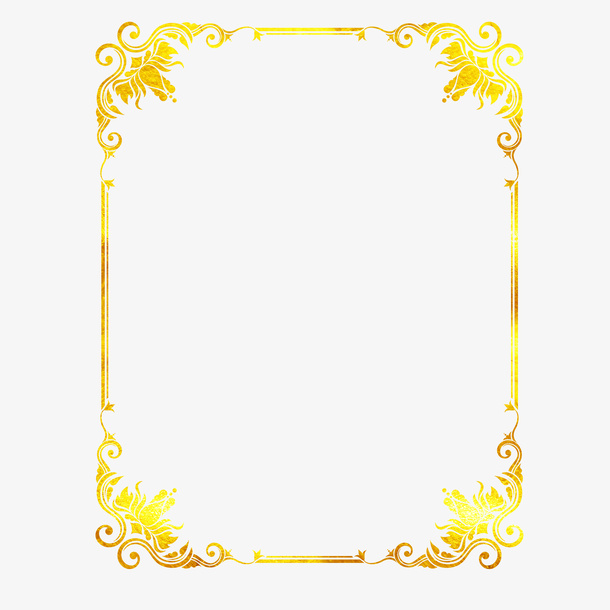 潮流烫金奢华边框免抠图免抠