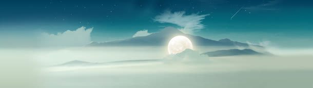 唯美台历夜空banner背景