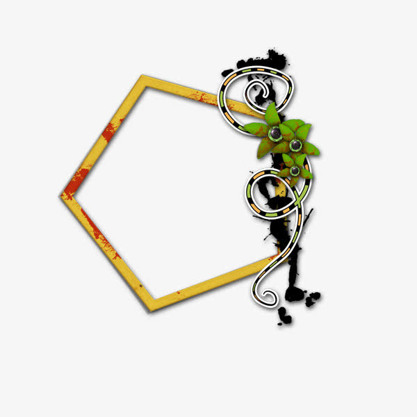 绿叶花艺相框免抠