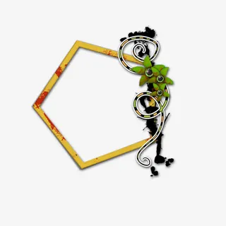 绿叶花艺相框免抠