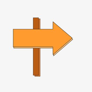 箭头手绘卡通路标标题框教免抠