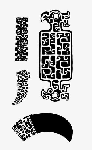 青铜纹理条形免抠