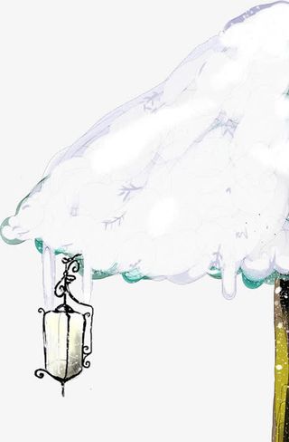 创意合成手绘白色雪花效果免抠