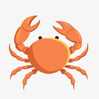 海鲜螃蟹手绘卡通插画免抠