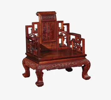 红木椅分层图免抠