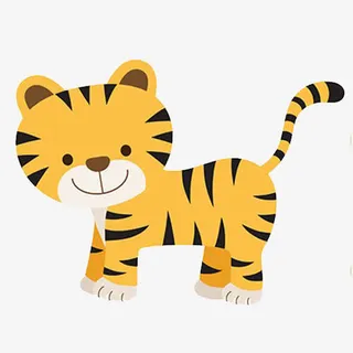 手绘卡通条纹老虎素材免抠