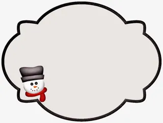 可爱雪人框免抠
