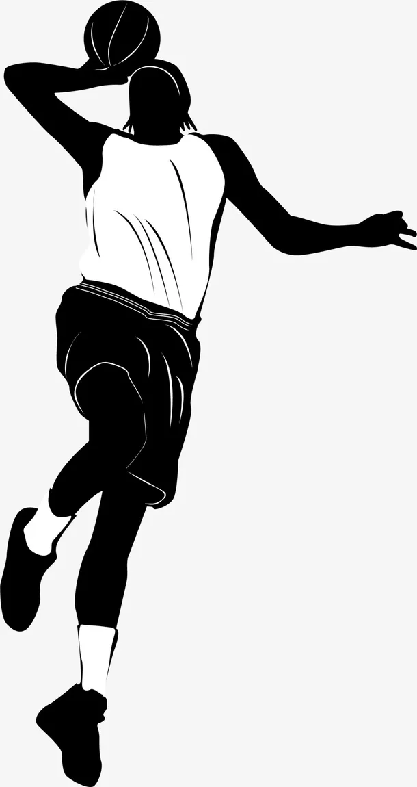 黑色扁平篮球球手免抠