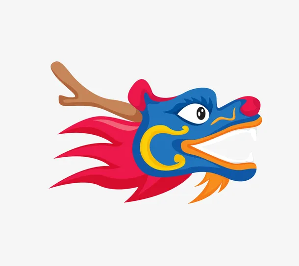 二月二龙抬头卡通装饰中国龙海报免抠