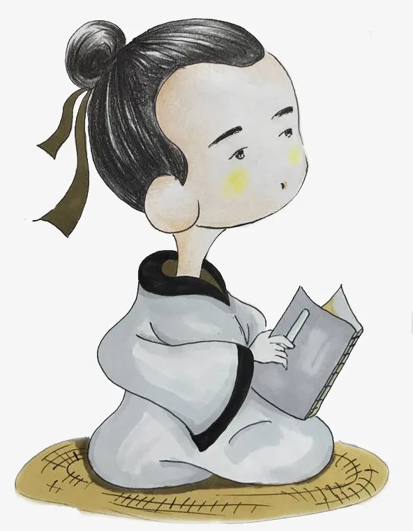 古代小书童手绘图免抠