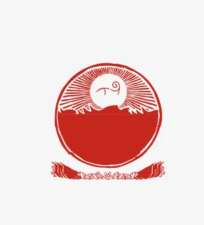 怀旧复古红色旗帜边框免抠