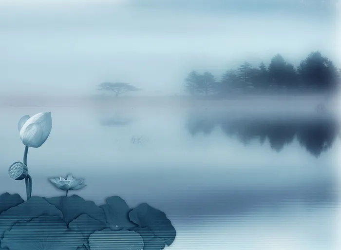 中国风墨染风景海报展板背景素材高清