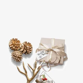 圣诞金色装饰礼盒免抠