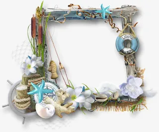 复古海洋边框免抠