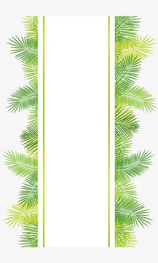 绿色春季植物标签免抠