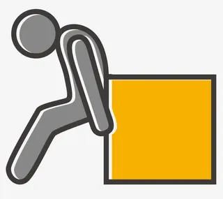 矢量工人推货物免抠