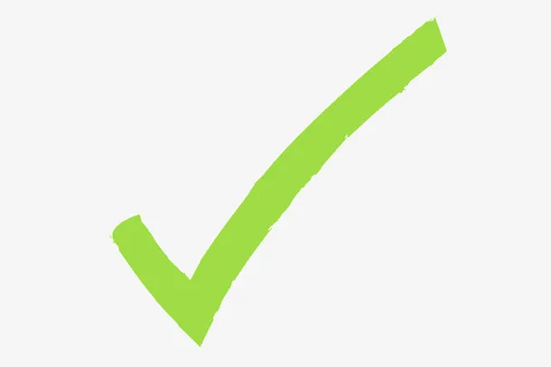 手绘绿色对勾免抠