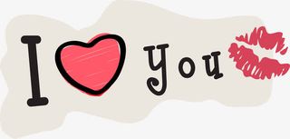 手绘红色爱心免抠