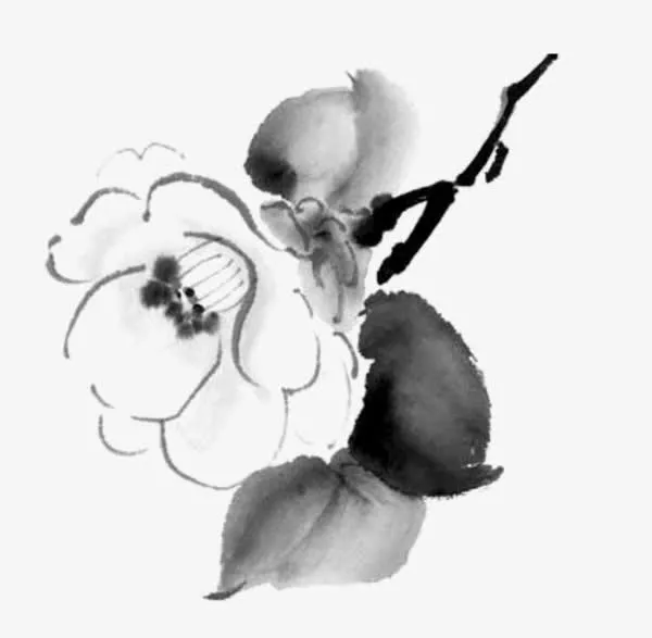 水墨桃花免抠