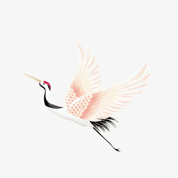 重阳节手绘白鹤免抠