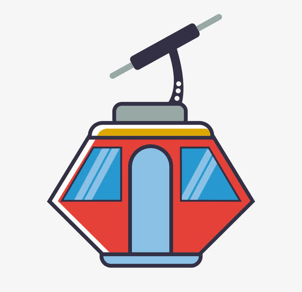 矢量观光电缆车免抠