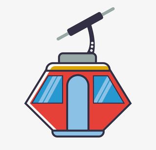 矢量观光电缆车免抠