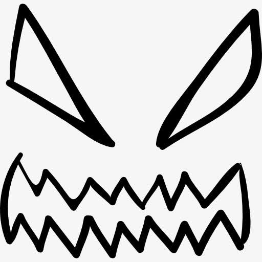 万圣节恶魔的眼睛和嘴巴的轮廓图标免抠