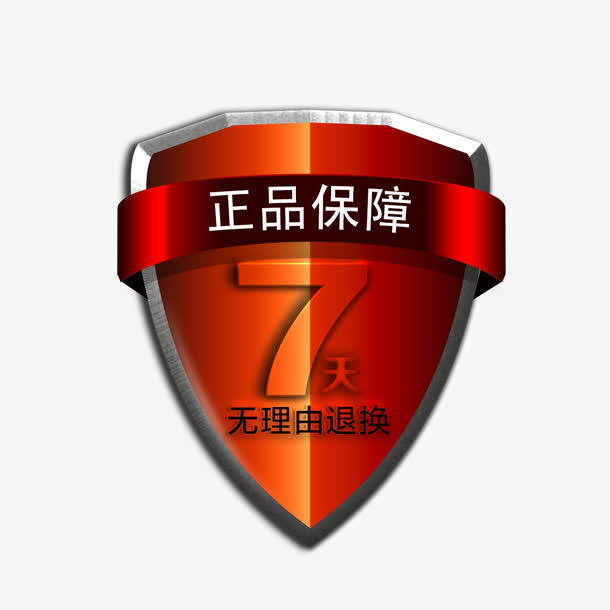 正品保障七天无理由退换货标识免抠
