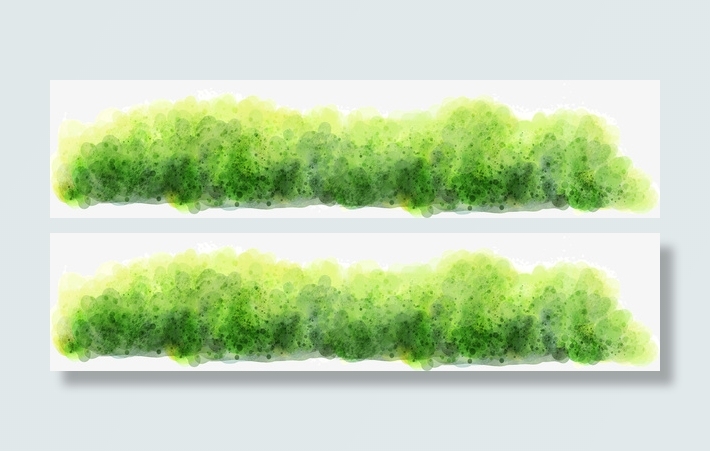 绿色彩绘草丛免抠