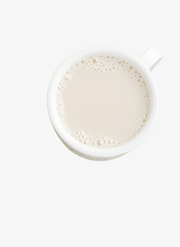 俯视杯装牛奶气泡免抠