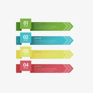 彩色箭头信息栏目条免抠