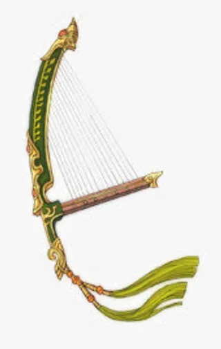 中国风竖琴免抠