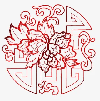 刺绣菊花png素材免抠