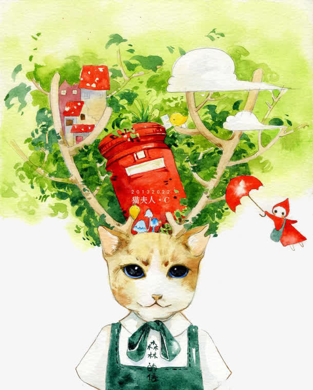 手绘小猫免抠