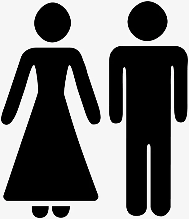 男孩女孩黑色标志免抠