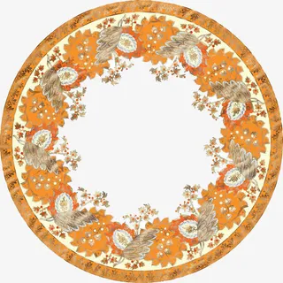 金色藏式花边图形免抠