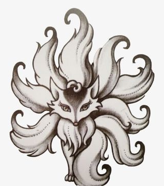 简笔九尾免抠