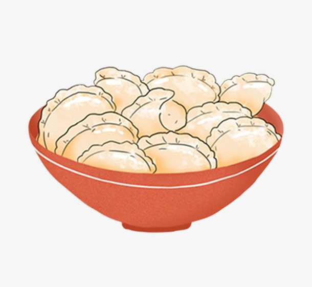手绘水饺图片素材免抠