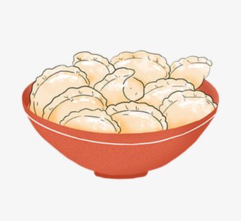 手绘水饺图片素材免抠