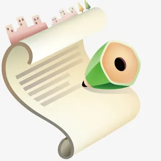 矢量书写铅笔纸张免抠