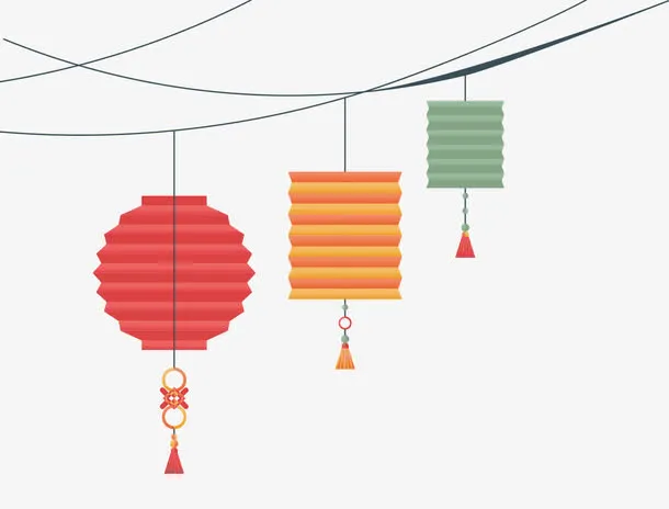 灯笼手绘矢量素材免抠