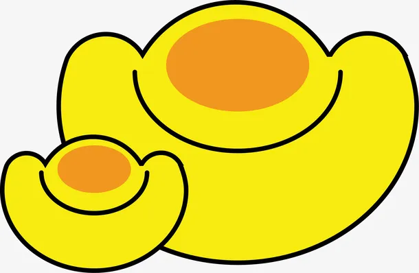 卡通新年金元宝简笔画免抠