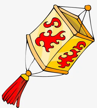 手绘黄灯笼免抠