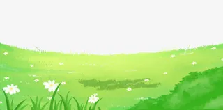 绿色春天小清新草坪免抠