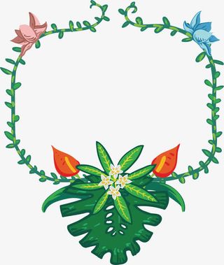 藤蔓植物装饰框免抠