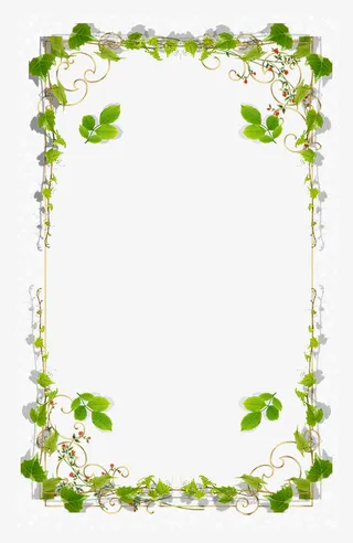 藤蔓缠绕边框免抠