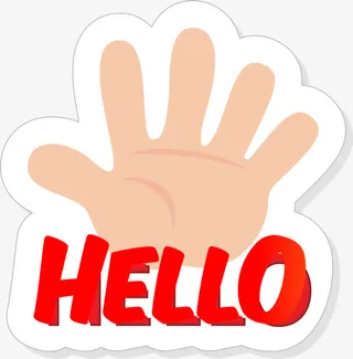 打招呼装饰图案免抠