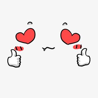 手绘伸大拇指点赞插画免抠