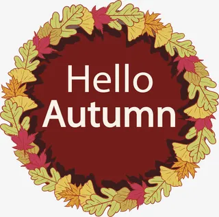 你好秋天手绘海报免抠